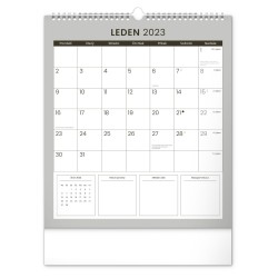 Nástěnný kalendář 2023 plánovací kalendář Černý 