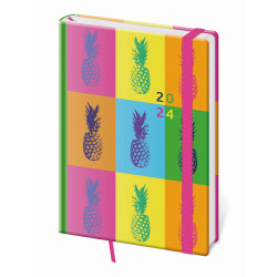 Denní diář A5 2024 Vario s gumičkou - Pineapple