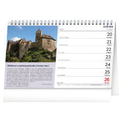 Stolní kalendář 2024 S dětmi na hrady a zámky 