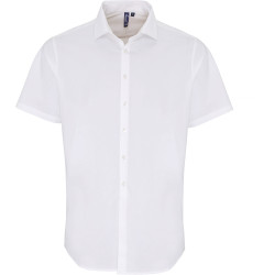 Popelínová elastická košile s krátkým rukávem