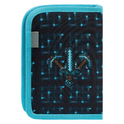 Školní penál jednopatrový Minecraft Blue Axe
